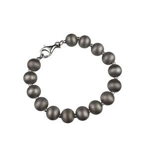 Milor Italy Ball Bead Brushed Textured Sterling Silver Bracelet 10mm 7.5"